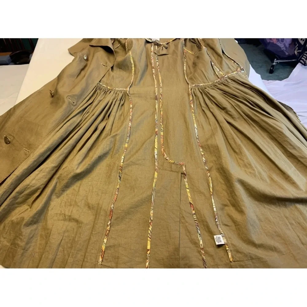 Mise en Scene Sz 6 Ruffian Anthropologie Linen Trench Coat Dress NEW - Picture 11 of 12
